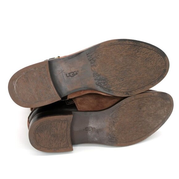 UGG Australia Deanna Brown Suede Leather Riding Boots 1001791 Women's 8M - Picture 4 of 5